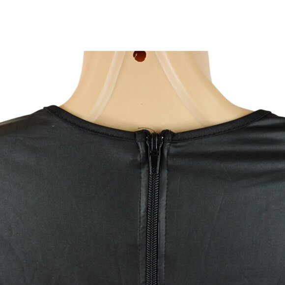 Frederick's of Hollywood Oil Slick Cut Out Bodysuit Black Small Long Sleeve T82 - Picture 6 of 7